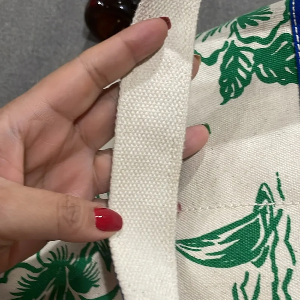 COPY - Lands End Beige Green Blue Tropical 2 wine Bottle Holder Bag